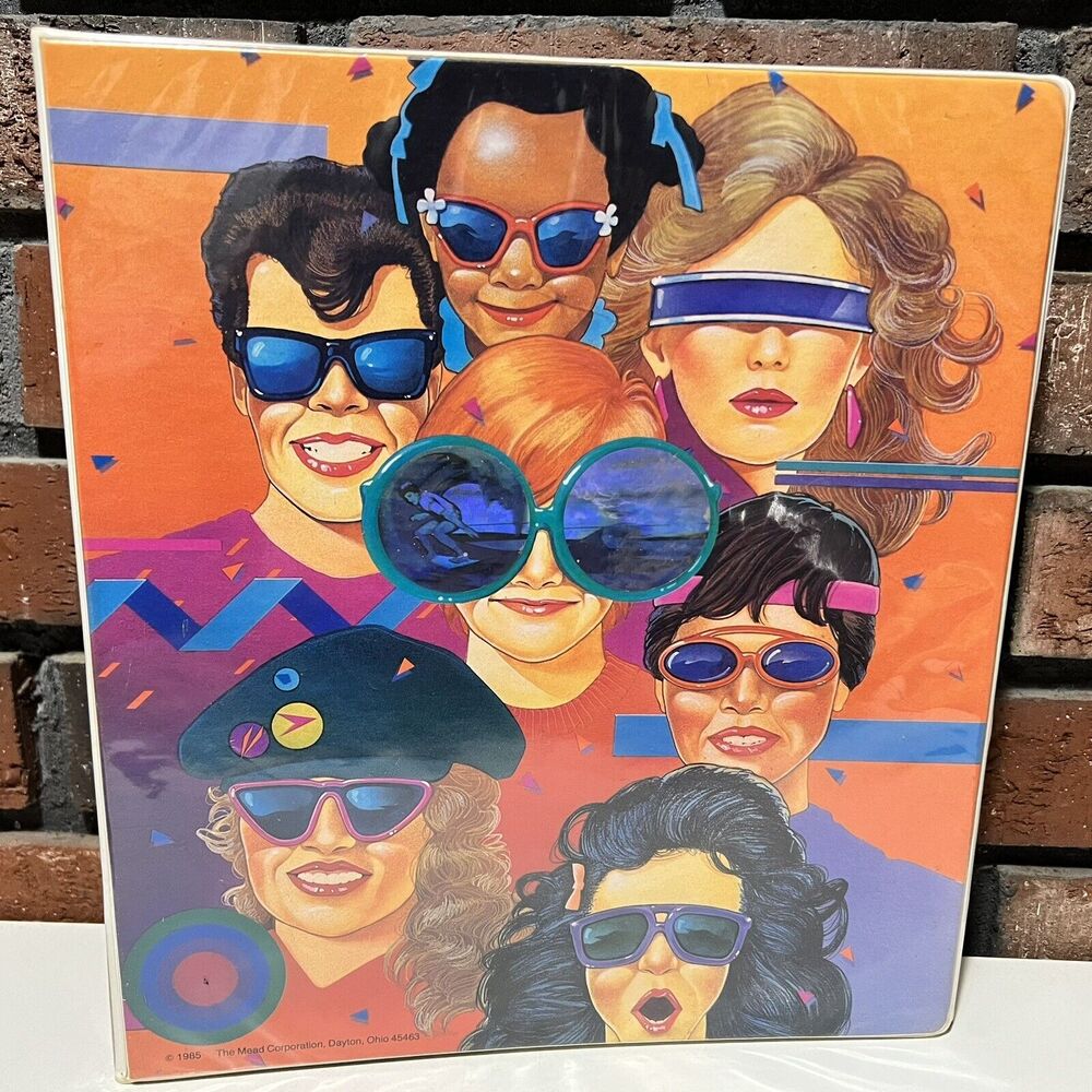 Vintage Mead 1985 Hologram Binder Shades Sunglasses Surfing Surfers